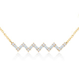 Brass 18k Rose Gold Zigzag Chain Necklace For Women