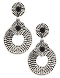 Indian Geometric Oxidized German Silver Black Dangling Earring