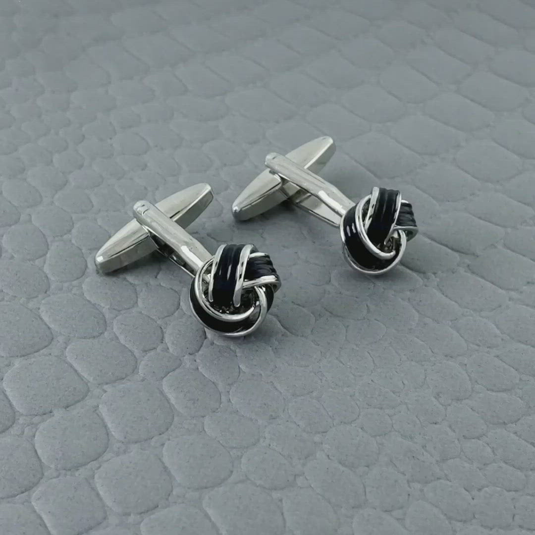 Knot Black Knot Cufflinks In Box