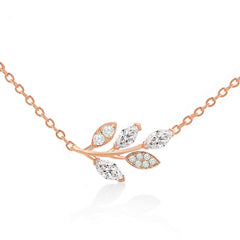 Brass 18k Rose Gold Marquise Vine Pendant For Women