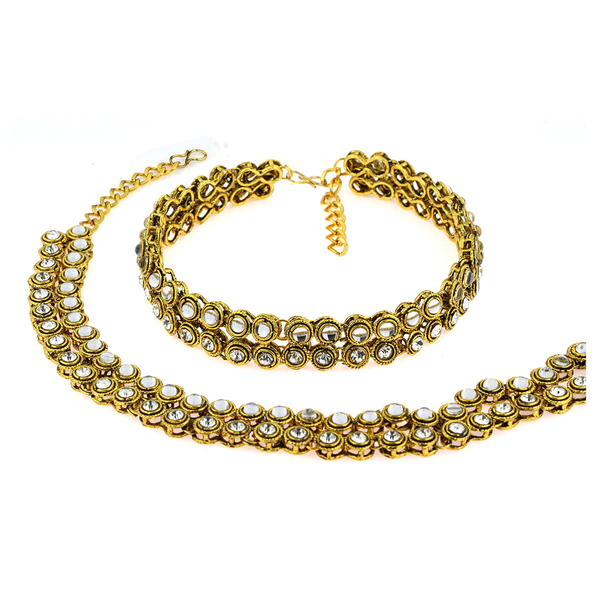 Bridal Antique Traditional Gold Ethnic Kundan Look Payal Anklet Pair