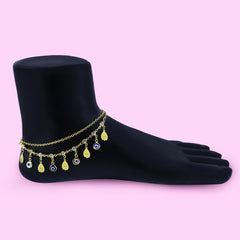 Turkish Evil Eye Hamsa Indo Dainty Delicate Charms Single Leg Payal