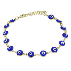 Turkish Blue Evil Eye Dainty Delicate Charms Single Leg Gold Payal