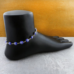 Turkish Blue Evil Eye Dainty Delicate Charms Single Leg Gold Payal