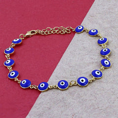 Turkish Blue Evil Eye Dainty Delicate Charms Single Leg Gold Payal