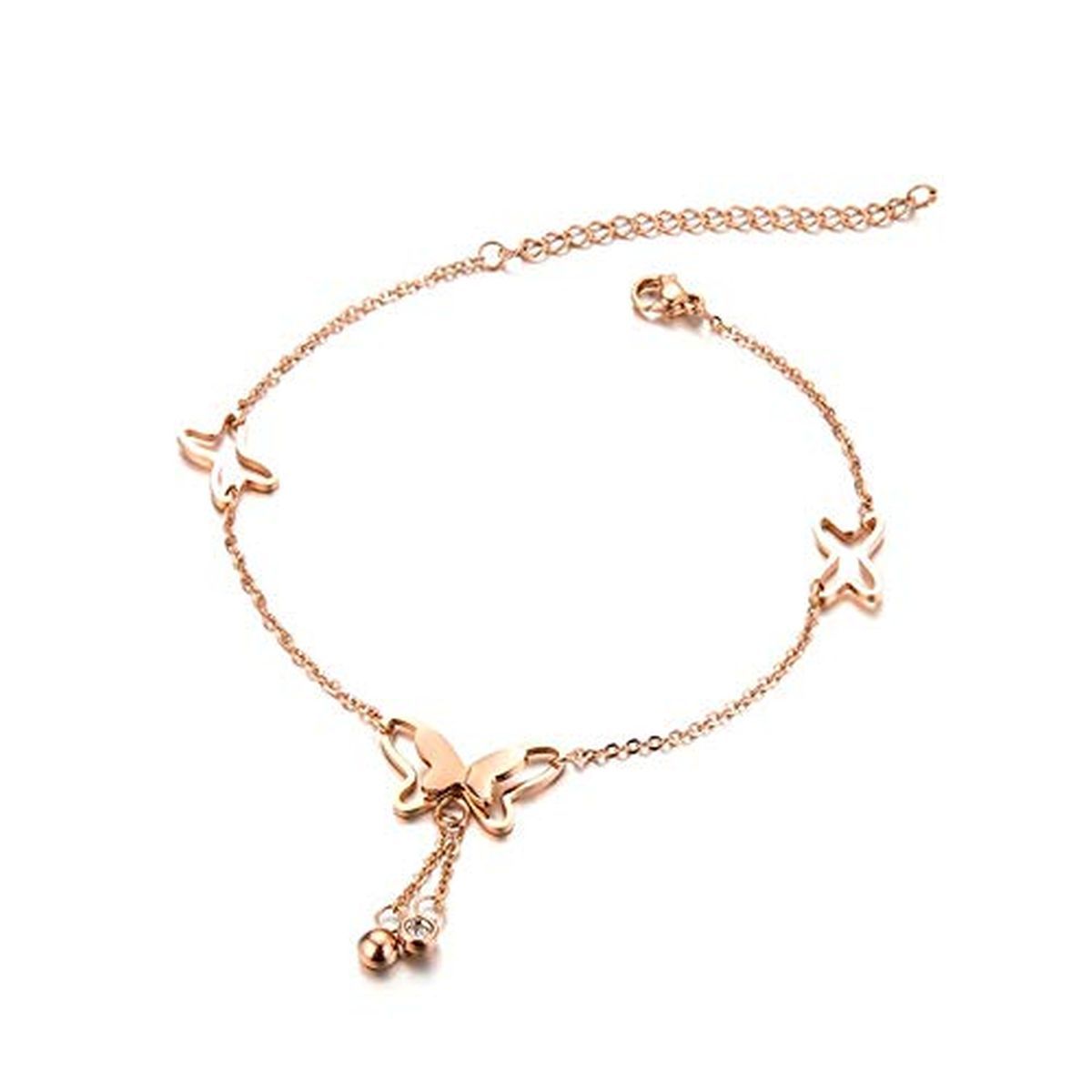 Brass 18k Rose Gold Nakshatra Chain Anklet For Women – ZIVOM