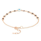 Evil Eye Hama Mother Of Pearl Gold Link Chain Single Charm Anklet For Women