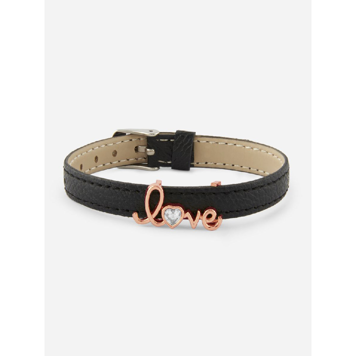 Love Cubic zirconia Leather Copper Black Gold Wrist band Bracelet