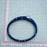 Toughened Fibre Neon Navy Blue Rubber Stainless Steel Bracelet For Men