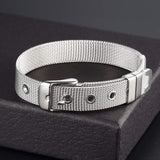 Silver Stainless Steel Style Watch Strap Bracelet Men