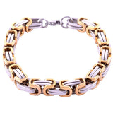 Semi Gold Plated 316L Stainless Steel Curb Chain Bracelet For Men