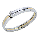 Two Tone 316L Stainless Steel Oval Super Fit Macho Kada For Men