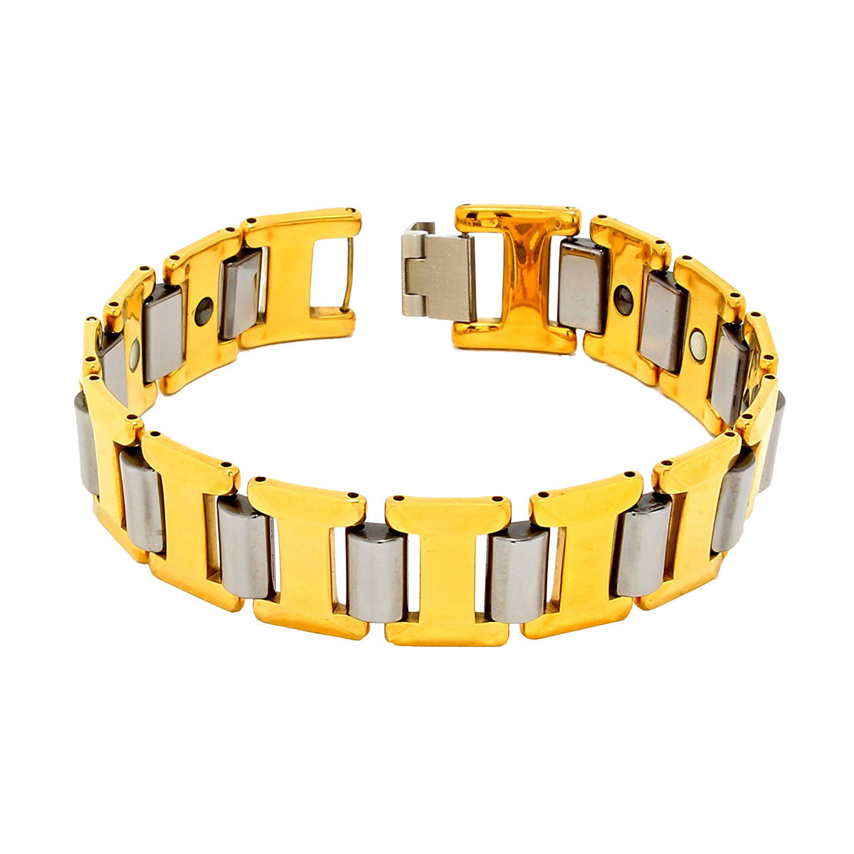 Watch Strap Gold Magnetic Tungsten Carbide Ceramic Bracelet For Men