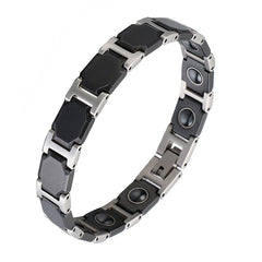Tungsten Carbide Ceramic Black Bio Magnetic Bracelet For Men