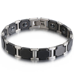 Tungsten Carbide Ceramic Black Bio Magnetic Bracelet For Men