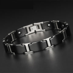 Tungsten Carbide Ceramic Black Bio Magnetic Bracelet For Men