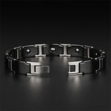 Tungsten Carbide Ceramic Black Bio Magnetic Bracelet For Men