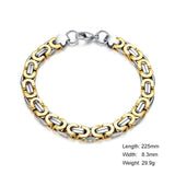 316L Stainless Steel Gold And Plated Geometric Bracelet For Men