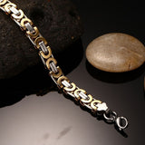 316L Stainless Steel Gold And Plated Geometric Bracelet For Men