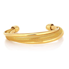 Gold Plated Mesh Cuff Kada Bracelet Bangle For Men