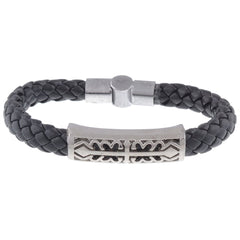 Leather Strap Oxidized Centre Piece Strap Strap Bracelet For Men
