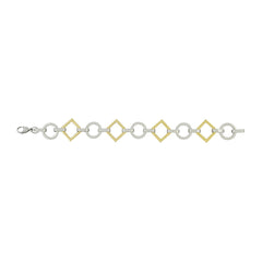Square Circle Designer Gold 316 Stainless Steel Links Bracelet Men