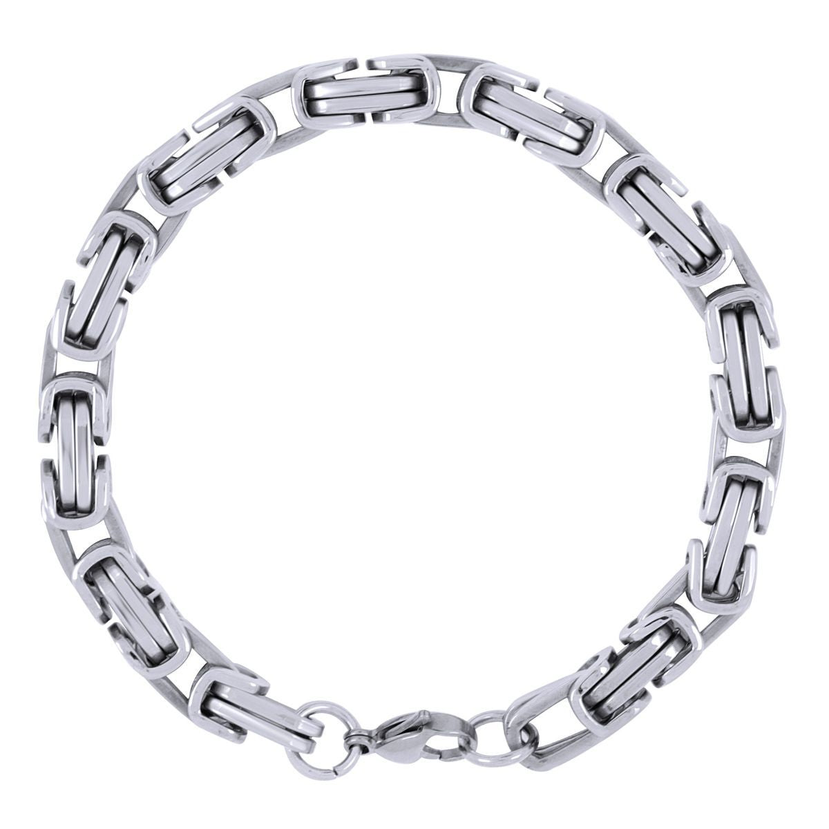316L Stainless Steel 3D Byzantine Silver Plated S Bracelet For Men