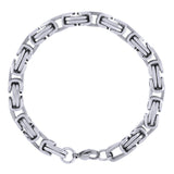 316L Stainless Steel 3D Byzantine Silver Plated S Bracelet For Men