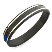 Stainless Steel Black Oval Free Size Kada Stylish Bracelet Men