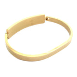Italian Solid Slim Stainless Steel Gold Plated Openable Oval Kada