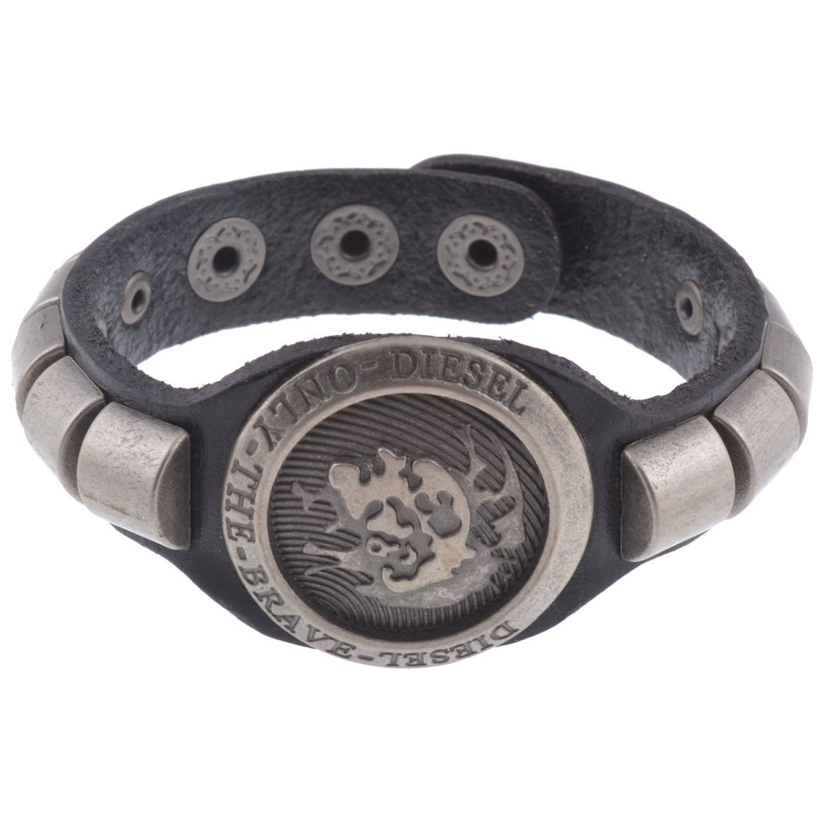 Men Biker Black Bullet Strand Leather Stylish Bracelet Strap Free Size