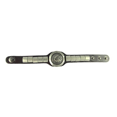 Men Biker Black Bullet Strand Leather Stylish Bracelet Strap Free Size