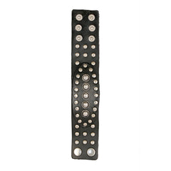 Bullets Genuine Black Leather Broad Wrist Band Bracelet