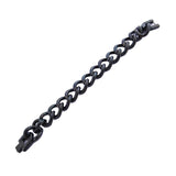 316L Stainless Steel Black Rhodium Big Links Mens Bracelet