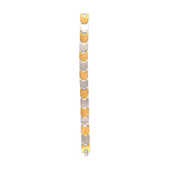 Silver Gold Stainless Steel Link Magnet Therapy Bracelet