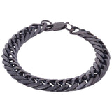 316L Stainless Steel Classic Black Curb Solid Bracelet For Men