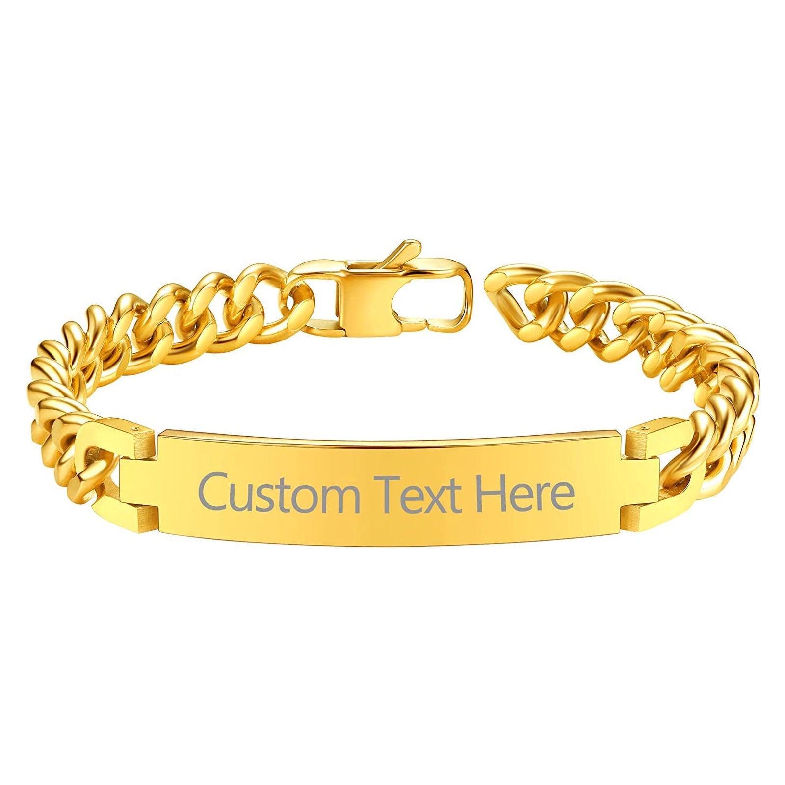14k Yellow Gold Curb Link Mens ID Bracelet 8 5  YouTube