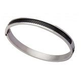 Silver Black Openable Stainless Steel Kada Bracelet For Men