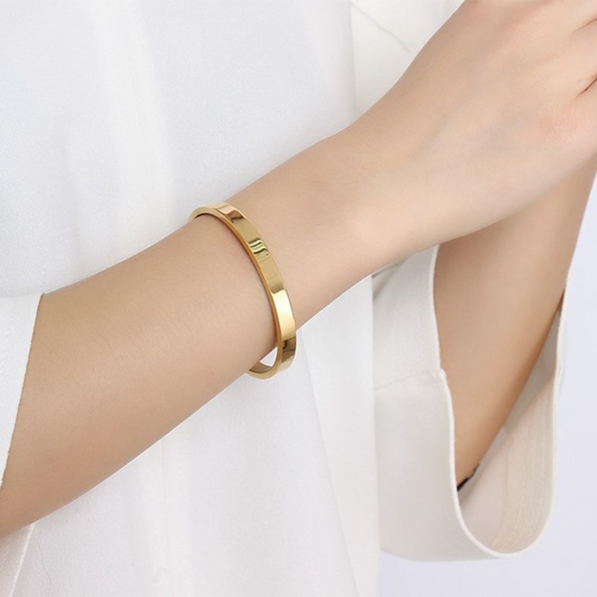 Wide Matte Gold Cuff Bracelet  Lotus Stone Design