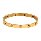 Gold Stainless Steel Free Size Screw Kada Bracelet For Men Biomagnetic