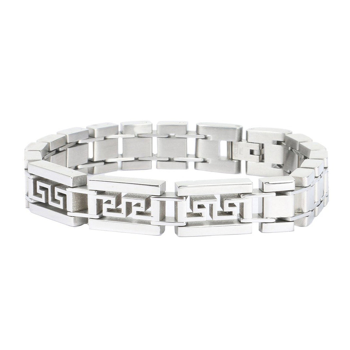 Solid Stainless Steel Geometric Dual Side Stylish Bracelet For Men