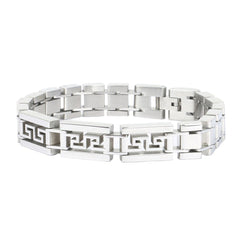 Solid Stainless Steel Geometric Dual Side Stylish Bracelet For Men
