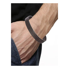 Stainless Steel Designer Black Oval Macho Kada Bracelet For Men