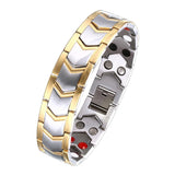 Gold Silver Bio Magnet Therapy Health Energy Bracelet