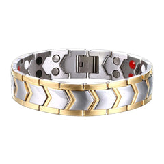Gold Silver Bio Magnet Therapy Health Energy Bracelet