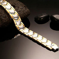 Gold Silver Bio Magnet Therapy Health Energy Bracelet