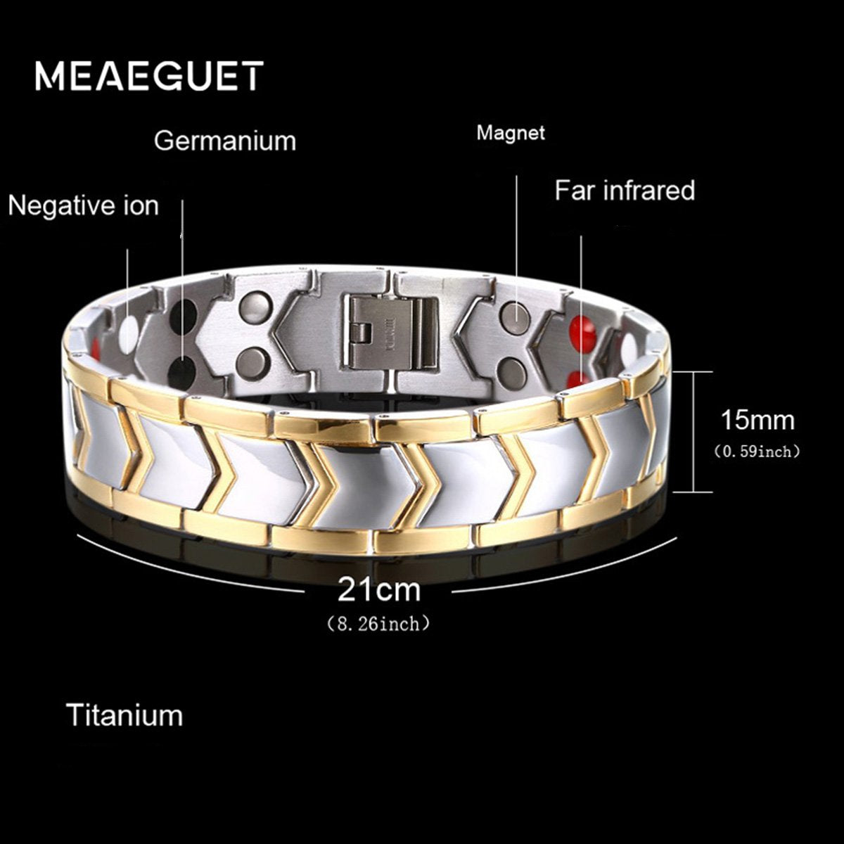 Magnetic Bio Titanium Steel Magnetic Ochre Therapy Bracelet (Black & B –  GypsyGemsJewelryBox
