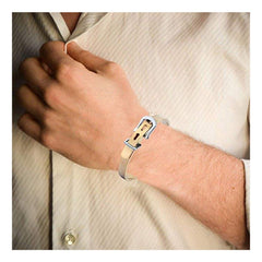 Watch Buckle Style Free Size Stainless Steel Kada Bracelet Men
