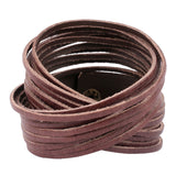 Multi Strand Brown Handcrafted Leather Strand Bracelet For Men