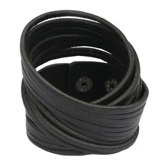 Multi Strand Handcrafted Genuine Leather Strand Bracelet For Men